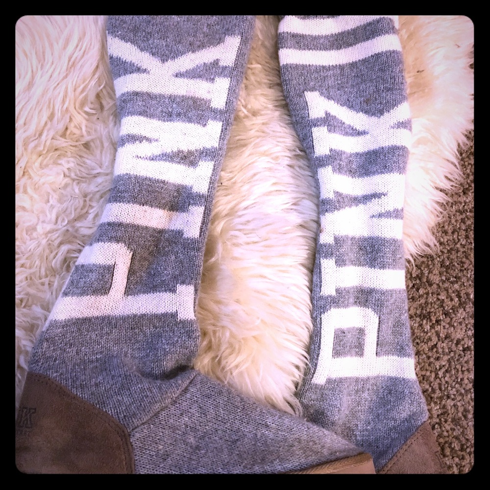 Knee high Victoria secret pink slippers